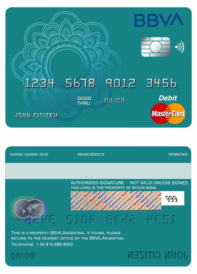 Argentina BBVA bank mastercard debit
